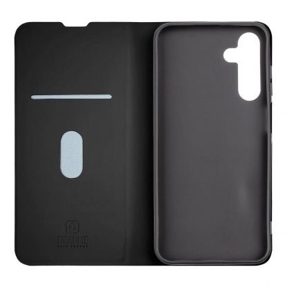 OBALME SmoothTouch Leather Flip Case - кожен калъф, тип портфейл с поставка и отделение за кр. карти за Samsung Galaxy A55 5G (черен) 2