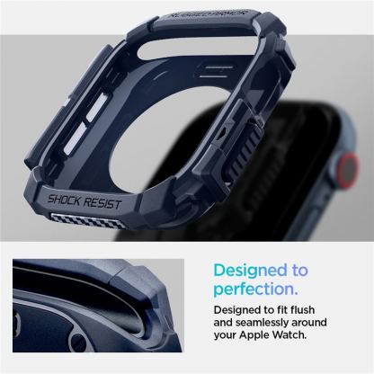 Spigen Rugged Armor Case - удароустойчив TPU кейс за Apple Watch 10 46мм (2024) (тъмносин) 12