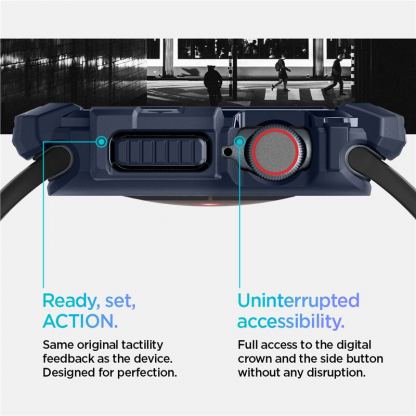 Spigen Rugged Armor Case - удароустойчив TPU кейс за Apple Watch 10 46мм (2024) (тъмносин) 13