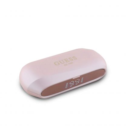 Guess Elongated Metallic ENC Stereo TWS Headset - безжични блутут слушалки със зареждащ кейс за мобилни устройства (розов)  2