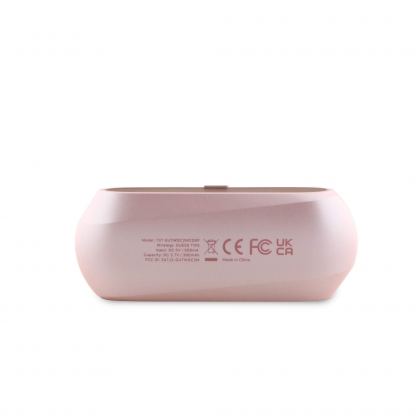 Guess Elongated Metallic ENC Stereo TWS Headset - безжични блутут слушалки със зареждащ кейс за мобилни устройства (розов)  6