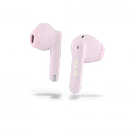 Guess Elongated Metallic ENC Stereo TWS Headset - безжични блутут слушалки със зареждащ кейс за мобилни устройства (розов)  7