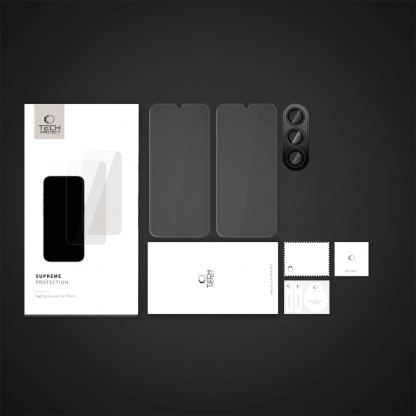 Tech-Protect Supreme Protection Set - комплект 2 броя стъклено защитно покритие за дисплея и стъклено защитно покритие за камерата на Samsung Galaxy A16 (прозрачен) 5