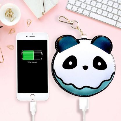 3D Panda Power Bank With Keyring 2200 mAh - компактна външна батерия с 1xUSB-A изход за мобилни устройства (бял) 2