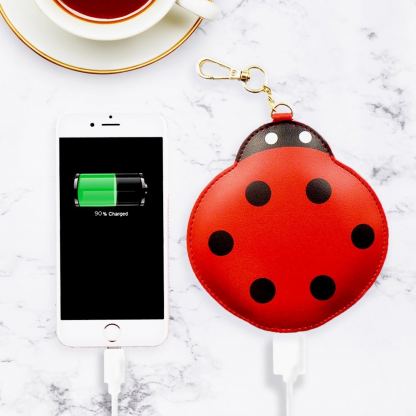 3D Ladybird Power Bank With Keyring 2200 mAh - компактна външна батерия с 1xUSB-A изход за мобилни устройства (червен) 2