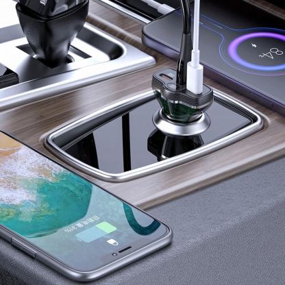 Dudao R78 Fast Car Charger PD 78W - зарядно за кола с 2xUSB-C и USB-A изходи с технология за бързо зареждане (черен) 5