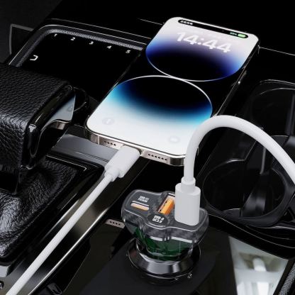 Dudao R78 Fast Car Charger PD 78W - зарядно за кола с 2xUSB-C и USB-A изходи с технология за бързо зареждане (черен) 7