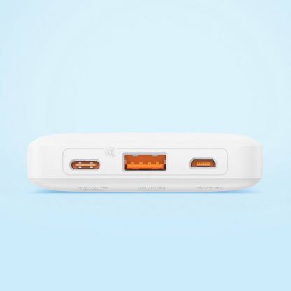 Baseus Airpow Fast Charging Power Bank 20W 10000 mAh - външна батерия с 1xUSB-A и 1xUSB-C изходи с технология за бързо зареждане (бял)  12