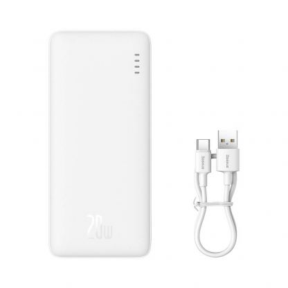 Baseus Airpow Fast Charging Power Bank 20W 10000 mAh - външна батерия с 1xUSB-A и 1xUSB-C изходи с технология за бързо зареждане (бял)  13