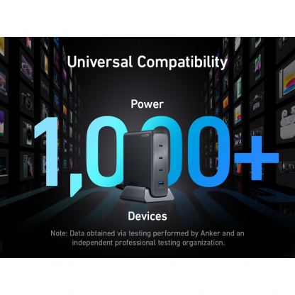 Anker 737 GaN Prime 240W - захранване за ел. мрежа за лаптопи, смартфони и таблети с USB-A и 3xUSB-C изходи с технология за бързо зареждане (черен)  9