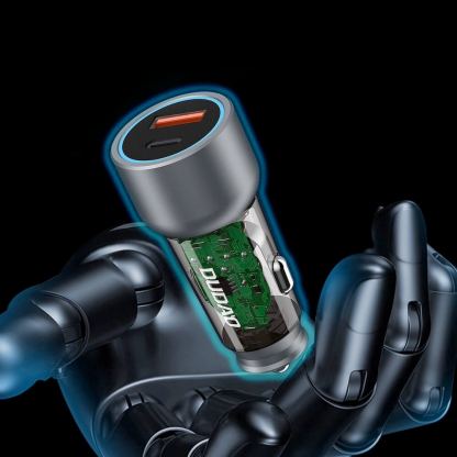 Dudao R4T Dual USB-A & USB-C Car Charger 49W - зарядно за кола с USB-A и USB-C изходи и технология за бързо зареждане (тъмносив) 3