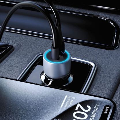 Dudao R4T Dual USB-A & USB-C Car Charger 49W - зарядно за кола с USB-A и USB-C изходи и технология за бързо зареждане (тъмносив) 6