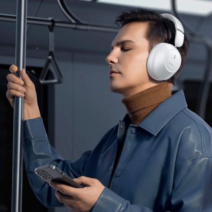 Baseus Bass 30 Max Bluetooth Wireless On-Ear Headphones - безжични блутут слушалки с микрофон за мобилни устройства (бял) 9