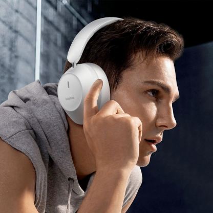 Baseus Bass 30 Max Bluetooth Wireless On-Ear Headphones - безжични блутут слушалки с микрофон за мобилни устройства (бял) 10