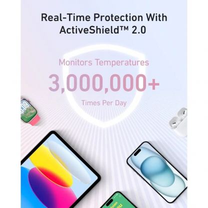 Anker Zolo Power Bank 30W 20000 mAh - външна батерия с вграден USB-C кабел, USB-C и USB-A портове и технология за бързо зареждане (бял) 3