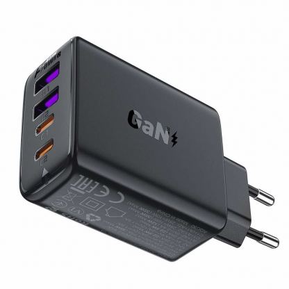 Acefast A61 PD 45W GaN Fast Charger - захранване за ел. мрежа за лаптопи, смартфони и таблети с 2xUSB-C и 2xUSB-A изходи (черен)  4