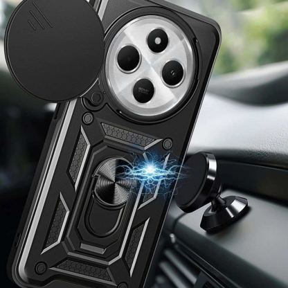 Tech-Protect CamShield Pro Hard Case - хибриден удароустойчив кейс с пръстен против изпускане за Xiaomi Redmi 14C (черен) 3