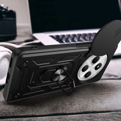 Tech-Protect CamShield Pro Hard Case - хибриден удароустойчив кейс с пръстен против изпускане за Xiaomi Redmi 14C (черен) 4