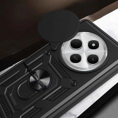 Tech-Protect CamShield Pro Hard Case - хибриден удароустойчив кейс с пръстен против изпускане за Xiaomi Redmi 14C (черен) 5