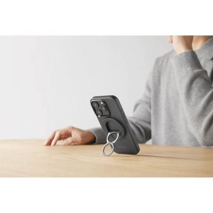 Pitaka MagEZ PRO 4 600D Aramid Fiber MagSafe Case - кевларен кейс с MagSafe за iPhone 16 Pro Max (черен-сив)  11