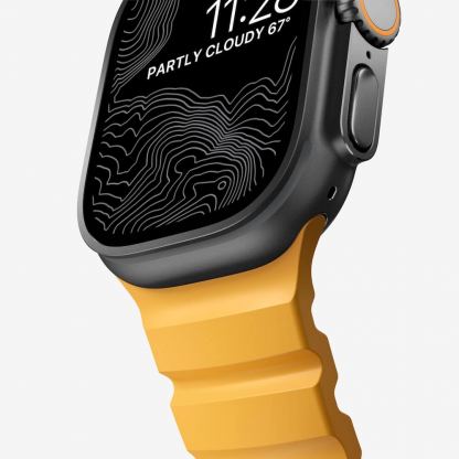 Nomad Rocky Point Strap - силиконова каишка за Apple Watch 42мм, 44мм, 45мм, 46мм, Ultra 49мм (жълт) 5