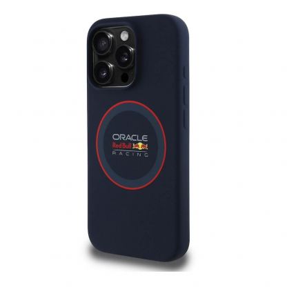 Red Bull Liquid Silicone Red Ring MagSafe Case - дизайнерски силиконов кейс с MagSafe за iPhone 16 Pro (тъмносин) 2