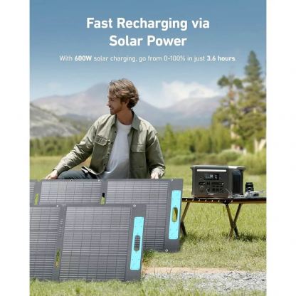 Anker Solix F1500 Portable Power Station 1536Wh - мощна външна зареждаща станция с 2xAC (220V за ел. мрежа), 2 x USB-C, 4 x USB-A и 2 х USB-C изходи и гнездо за кола (черен)  7