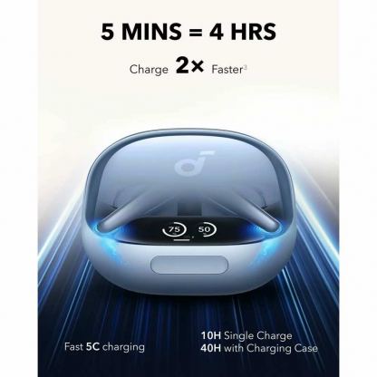 Anker Soundcore Liberty 4 Pro NC TWS Noise-Cancelling Earbuds - безжични блутут слушалки със зареждащ кейс за мобилни устройства (син) 3