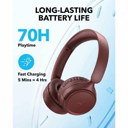 Anker Soundcore H30i Wireless On-Ear Headphones - безжични блуту слушалки за мобилни устройства (червен)  3