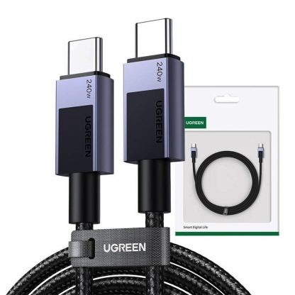 Ugreen USB-C to USB-C Cable 240W - кабел с бързо зареждане за устройства с USB-C порт (200 см) (сив)  2