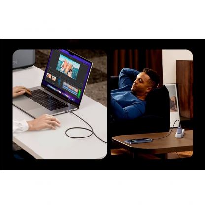 Ugreen USB-C to USB-C Cable 240W - кабел с бързо зареждане за устройства с USB-C порт (200 см) (сив)  4