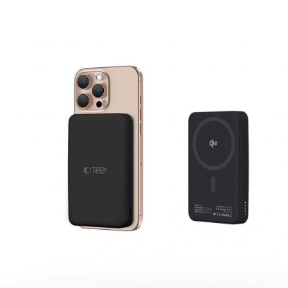 Tech-Protect LifeMag Qi2 Magnetic Wireless Charging Power Bank 10000 mAh 15W - преносима външна батерия с USB-C порт, USB-A изход и безжично зареждане с MagSafe (черен) 5