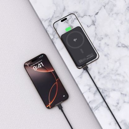 Tech-Protect LifeMag Qi2 Magnetic Wireless Charging Power Bank 10000 mAh 15W - преносима външна батерия с USB-C порт, USB-A изход и безжично зареждане с MagSafe (черен) 6