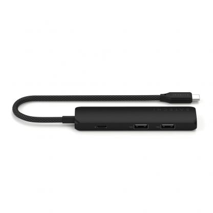 Satechi 4-in-1 USB-C Aluminum Slim Multiport Adapter 4K - мултифункционален хъб за свързване на допълнителна периферия за компютри с USB-C (черен) 2