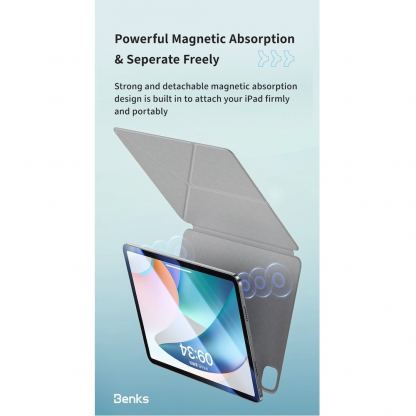 Benks Urban Magnetic Fold Case - магнитен полиуретанов калъф с поставка за iPad Pro 11 (2024) (черен) 7