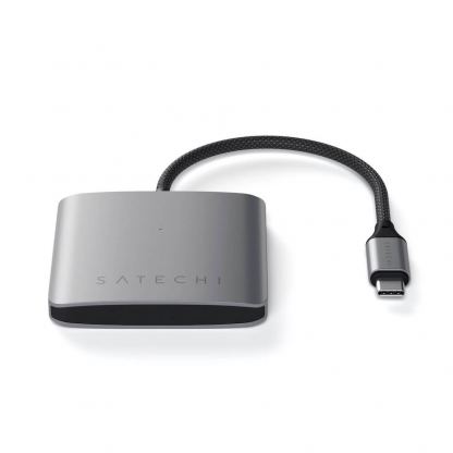 Satechi 4-Port USB-C Hub With Power Delivery - USB-C хъб с 4 USB-C изхода за устройства с USB-C (тъмносив) 2