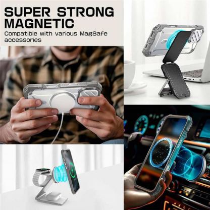 i-Blason SUPCASE Unicorn Beetle XT MagSafe Case - удароустойчив хибриден кейс с Magsafe за iPhone 16 Pro (бял) 4