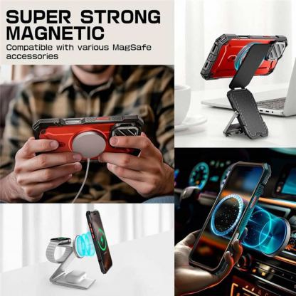 i-Blason SUPCASE Unicorn Beetle XT MagSafe Case - удароустойчив хибриден кейс с Magsafe за iPhone 16 Pro Max (червен) 3