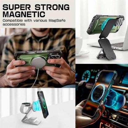 i-Blason SUPCASE Unicorn Beetle XT MagSafe Case - удароустойчив хибриден кейс с Magsafe за iPhone 16 Pro Max (зелен) 4