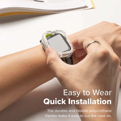 Ringke Fusion Bumper Case - хибриден кейс с висока степен на защита за Apple Watch 10 46мм (2024) (прозрачен) 5