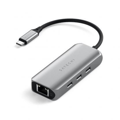 Satechi USB-C 4-in-1 2.5 Gigabit Ethernet Adapter - 3-портов USB-C хъб и 2.5 Gigabit Ethernet порт за MacBook и устройства с USB-C (тъмносив) 6