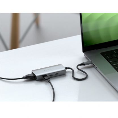 Satechi USB-C 4-in-1 2.5 Gigabit Ethernet Adapter - 3-портов USB-C хъб и 2.5 Gigabit Ethernet порт за MacBook и устройства с USB-C (тъмносив) 7