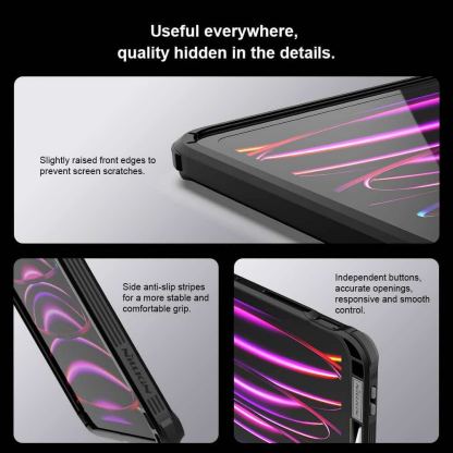 Nillkin CamShield Pad Case - удароустойчив хибриден кейс с поставка за iPad Pro 13 (2024) (черен) 11