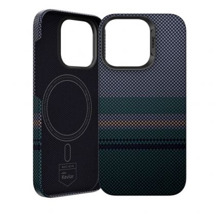Benks Armor Air Aurora Kevlar Case 600D - кевларен кейс с MagSafe за iPhone 16 Pro Max (черен-зелен) 2
