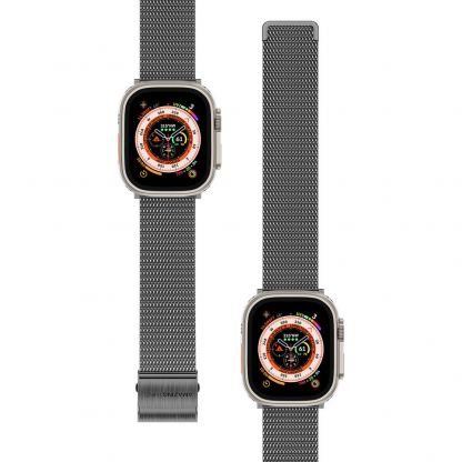 AmazingThing Titan Metal Milanese Band - стоманена каишка за Apple Watch 42мм, 44мм, 45мм, 46мм, Ultra 49мм (черен) 4