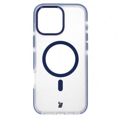 Bizon Marco Hybrid MagSafe Case - хибриден удароустойчив кейс с MagSafe за iPhone 16 Pro Max (прозрачен-син) 2