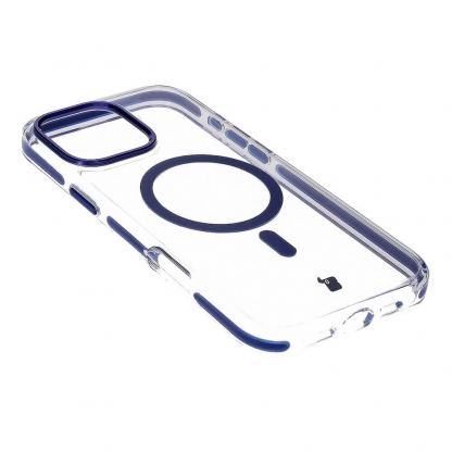 Bizon Marco Hybrid MagSafe Case - хибриден удароустойчив кейс с MagSafe за iPhone 16 Pro Max (прозрачен-син) 3
