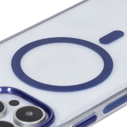 Bizon Marco Hybrid MagSafe Case - хибриден удароустойчив кейс с MagSafe за iPhone 16 Pro Max (прозрачен-син) 4