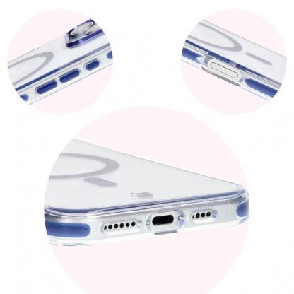 Bizon Marco Hybrid MagSafe Case - хибриден удароустойчив кейс с MagSafe за iPhone 16 Pro Max (прозрачен-син) 8