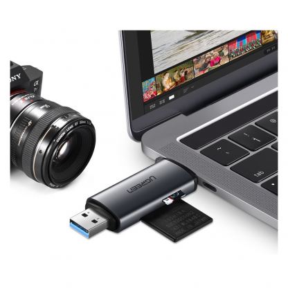 Ugreen USB-A And USB-C Card Reader - четец за microSD и SD карти памет за мобилни устройства (тъмносив) 3